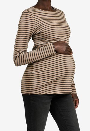 Langærmet T-shirt - beige