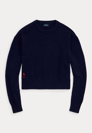 Polo Ralph Lauren WOOL BLEND CROPPED CREWNECK JUMPER - Πουλόβερ - hunter navy