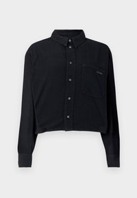 CROPPED DAD SHIRT - Button down-skjorte - denim black