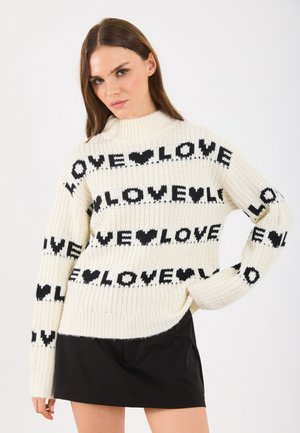 Pulóver - off white/black