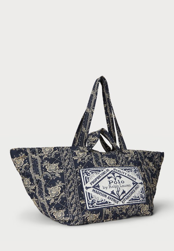QUILTED FLORAL COTTON EXTRA LARGE TOTE - Tote bag - indigo4