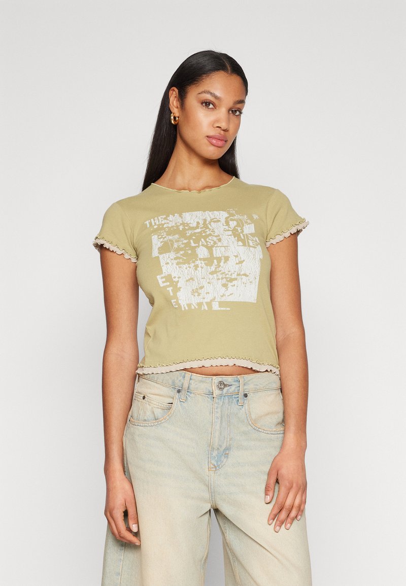 BDG Urban Outfitters - LAST TIME DOUBLE BABY - Nyomott mintás póló - khaki, Nagyítás