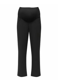 Sorte graviditetstights med høy, elastisk midje, to sidelommer og rett bendesign. Laget av mykt, fleksibelt stoff.