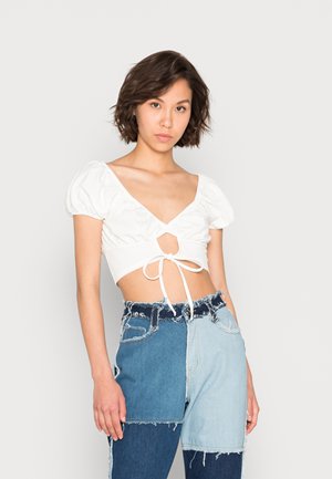 FRONT TIE - T-shirt básica - white