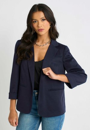 GINI LONDON, GINI LONDON NAVY PONTE EDGE TO EDGE JACKET - Blazer - navy