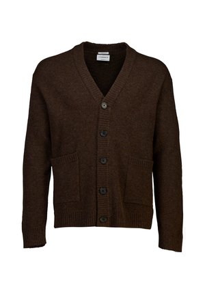 BUTTON - Cardigan - dk brown mel