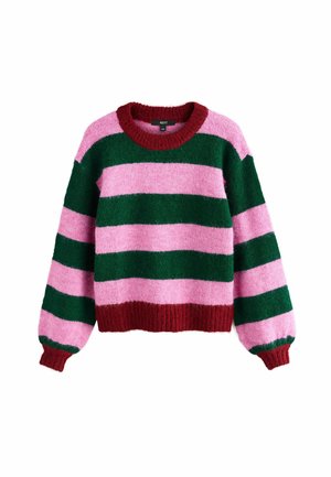 CREW NECK - Pullover - pink green multi stripe
