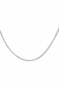 Collar de cadena de plata esterlina con eslabones ovalados entrelazados, textura suave y acabado pulido, que enfatiza la durabilidad y un diseño elegante.