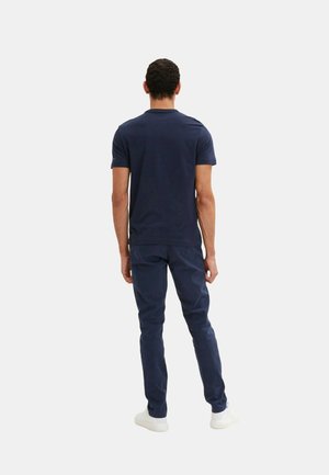 MIT RUNDHALSAUSSCHN - T-shirt basic - blau