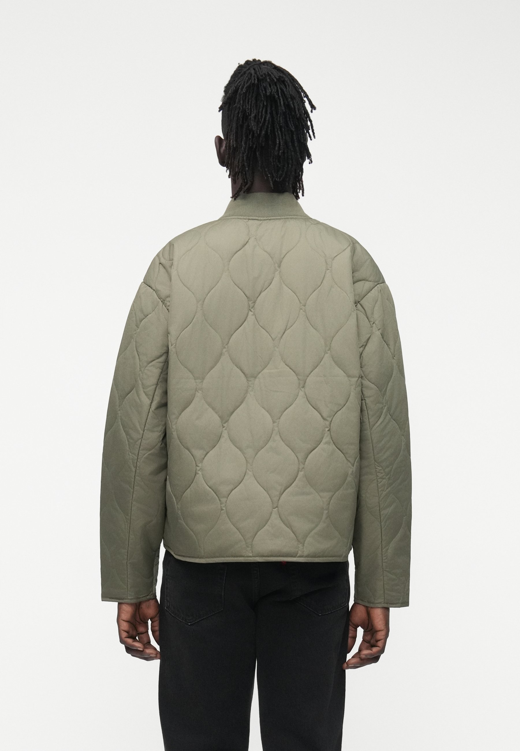 Guess Jeans QUILTED PUFFER JACKET - Light jacket - olive light
