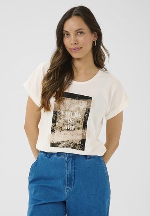 SITA - Print T-shirt - green beige nature is art