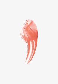 Gel de couleur corail avec une texture lisse et brillante, en forme de vague ondulante, présentant une finition translucide et un subtil éclat.