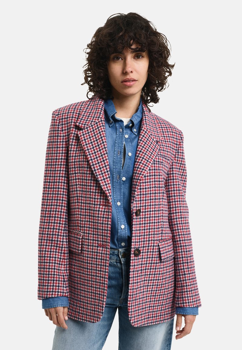 GANT REG HOUNDSTOOTH - Halflange jas - bright red