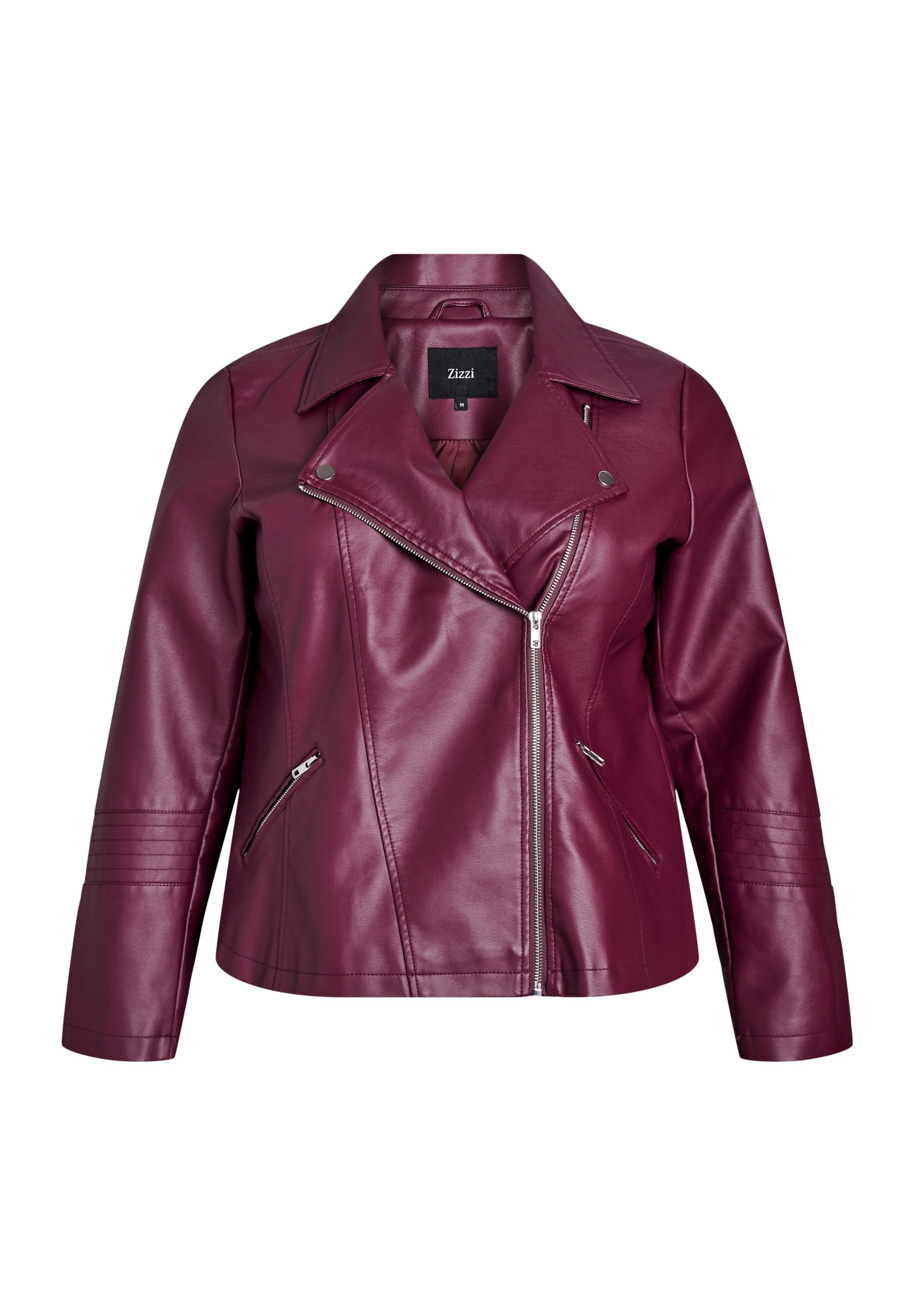 Zizzi Faux leather jacket fig/bordeaux