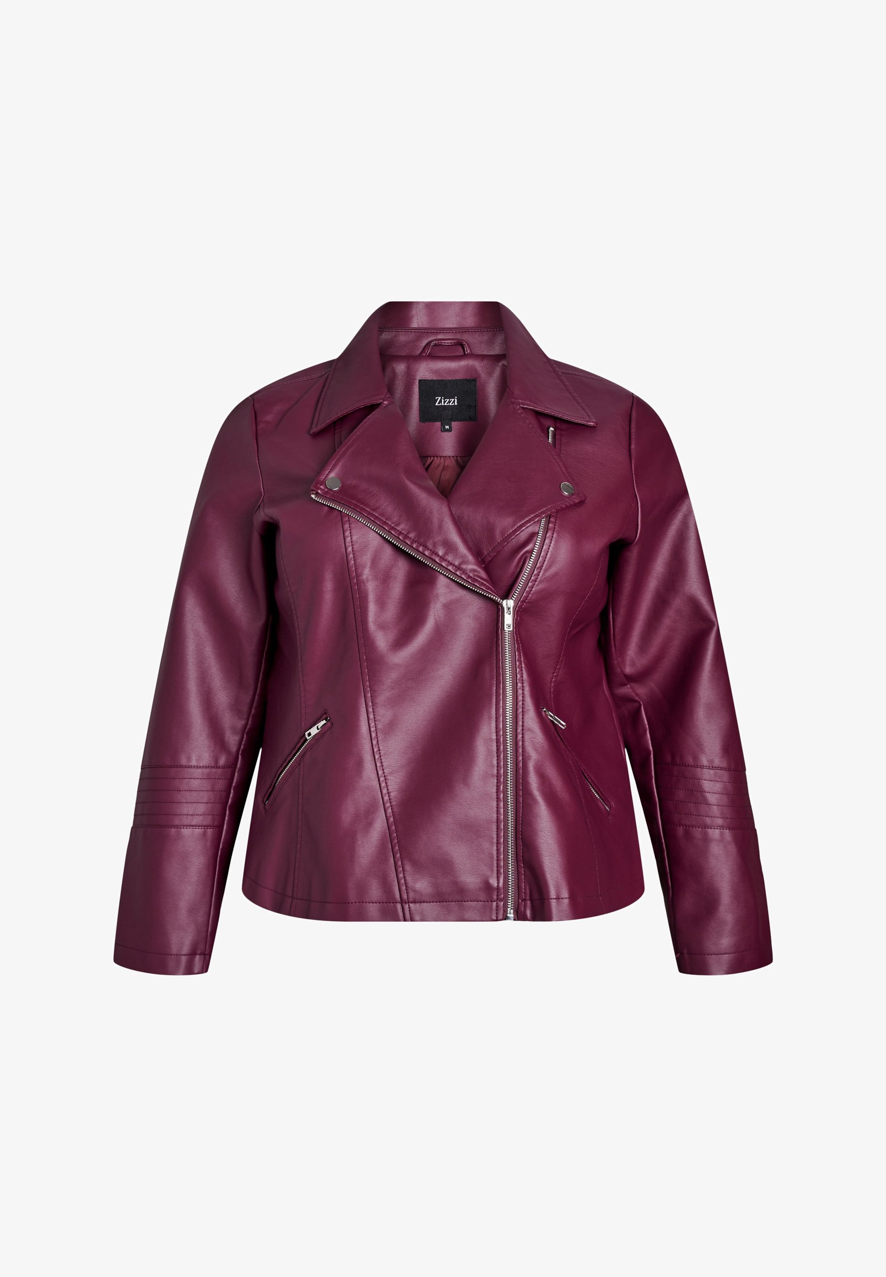 Zizzi Faux leather jacket fig/bordeaux - Main Image