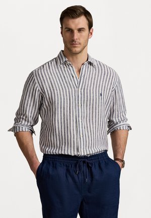 STRIPED LINEN SHIRT - Button down-skjorte - navy/white