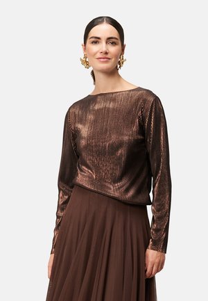 PLISSEE  STRUKTURIERT - Bluse - brownbrown