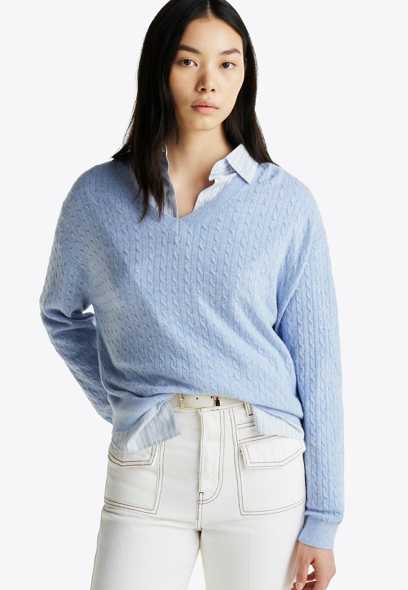 Tommy Hilfiger - RICH MINI CABLE  - Jumper - vessel blue heather, Enlarge