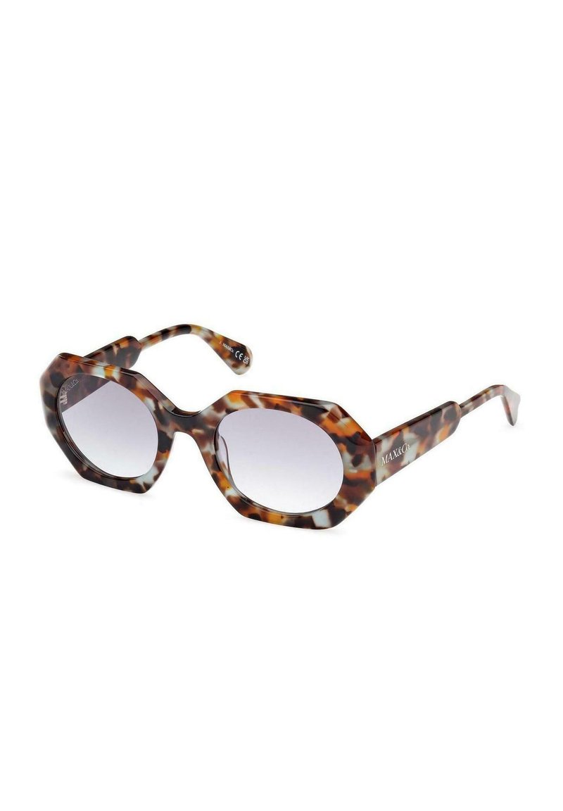 Occhiali da sole oversize con motivo tartaruga a forma ottagonale, dotati di lenti sfumate e marchio Max&Co sulla cerniera.