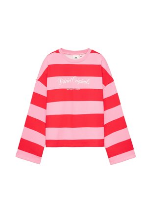 PULL&BEAR, OVERSIZE STRIPED WITH CONTRAST GRAPHIC - SWEATSHIRT - Sweatshirt - pink