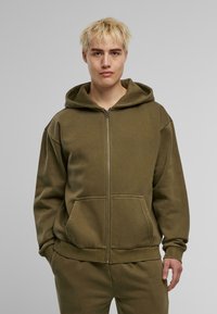 Urban Classics VINTAGE  - Majica s kapulja�čom i patentnim zatvaračem - warmkhaki