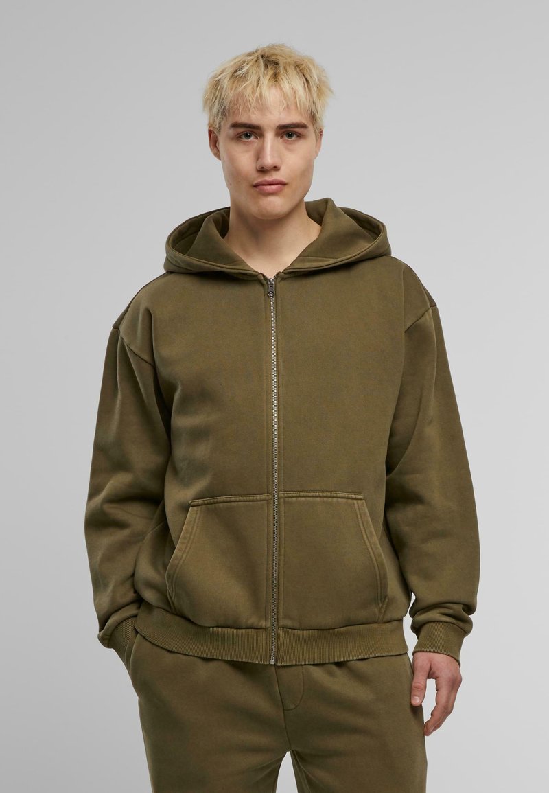 Urban Classics VINTAGE  - Majica s kapuljačom i patentnim zatvaračem - warmkhaki