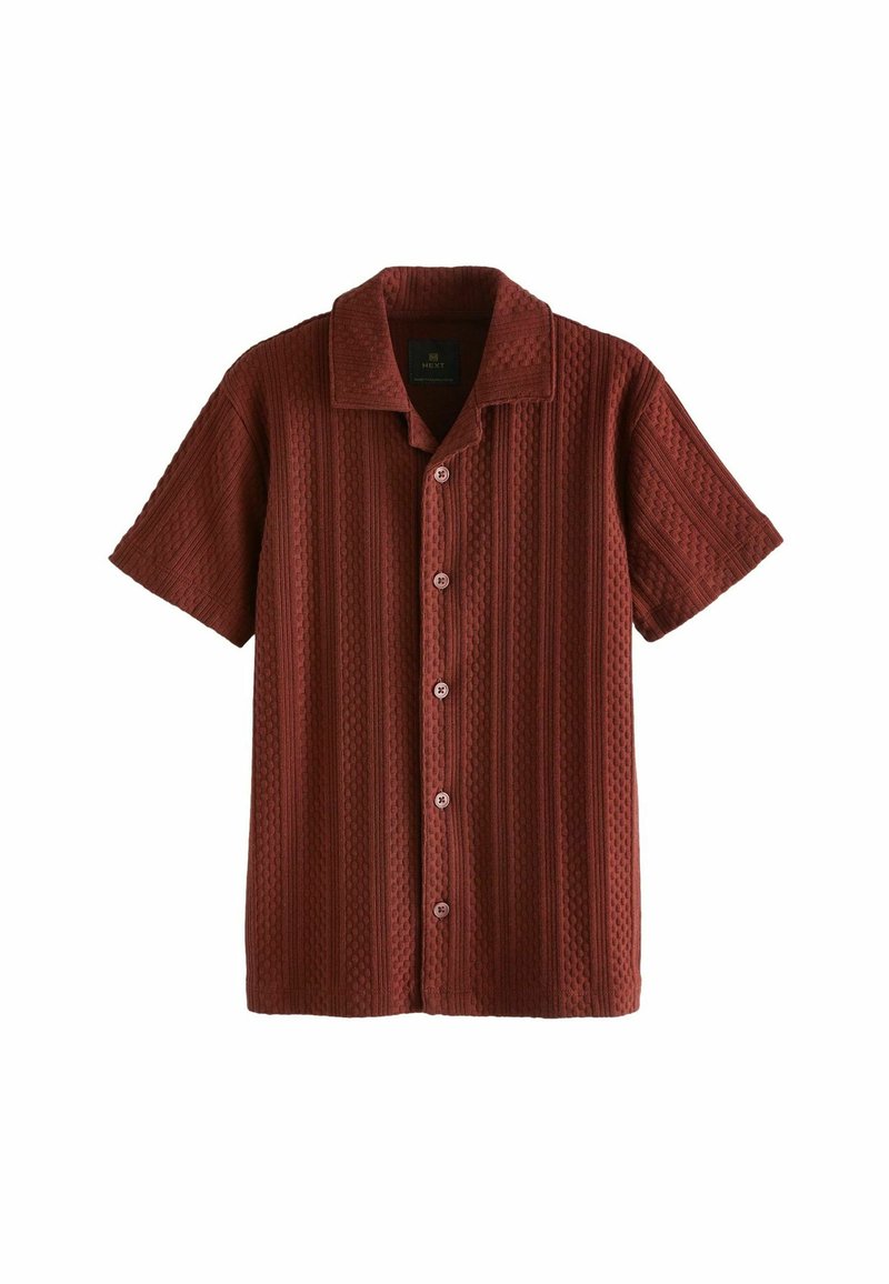 Next - SHORT SLEEVE  REGULAR FIT - Marškiniai - red textured, Padidinti