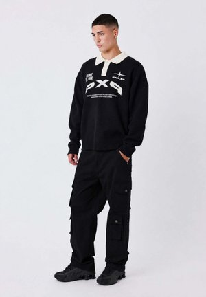 Project X Paris, CARGO EN TOILE STAR - Pantalon cargo - noir