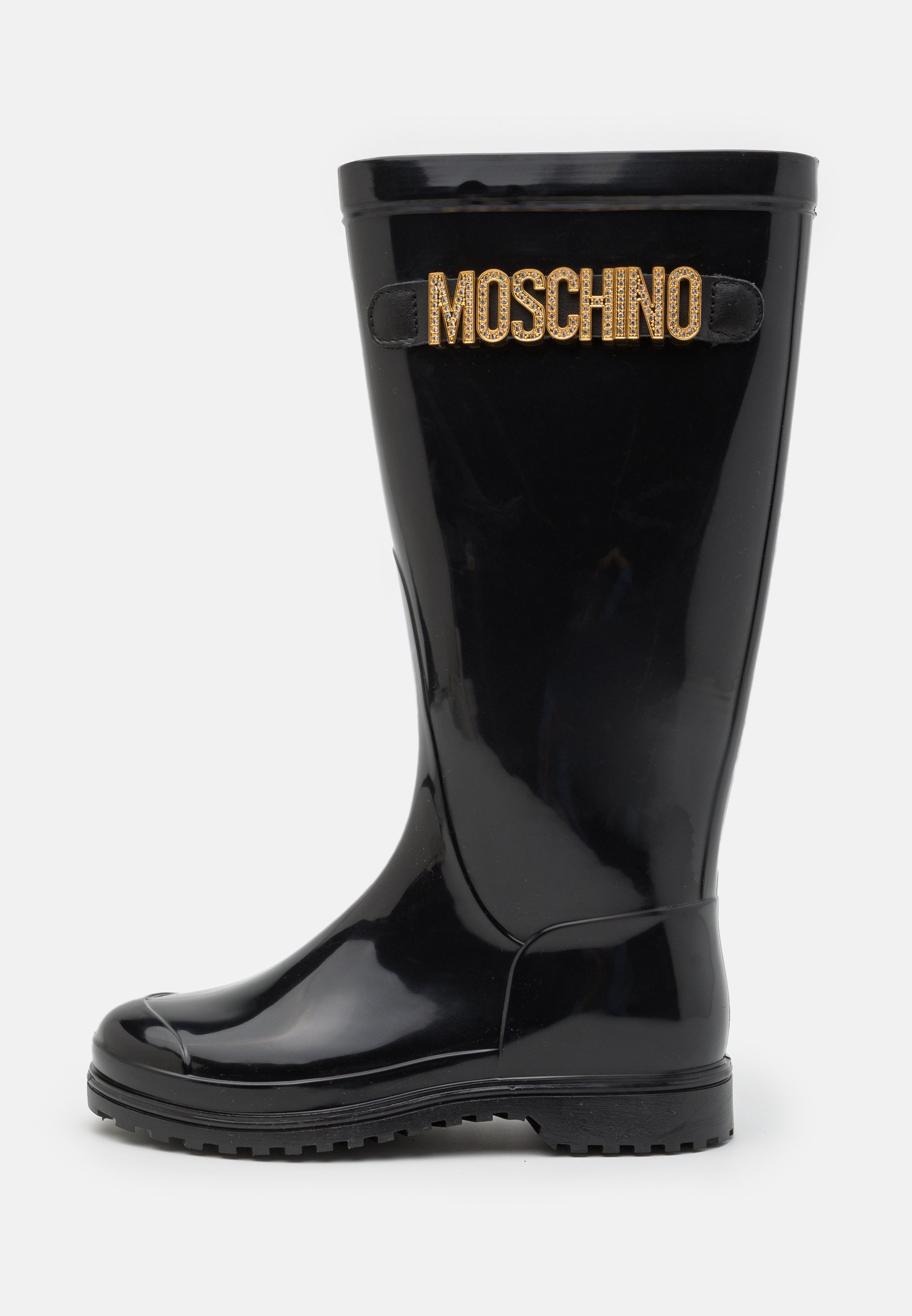 MOSCHINO UNISEX - Gummistiefel - black/gold/schwarz - Zalando.de