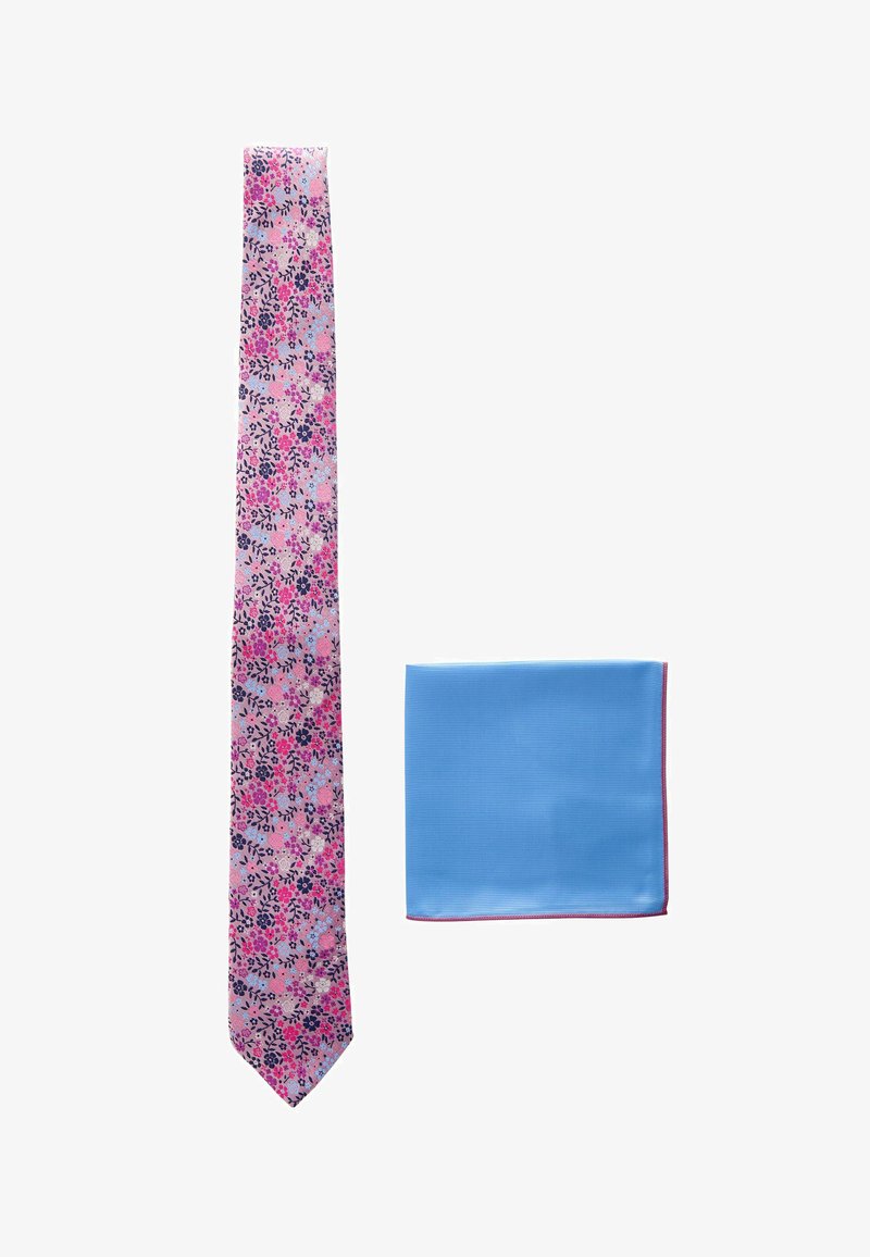 Next SAGE WITH FLORAL SET - Žepni robček - pink floral blue