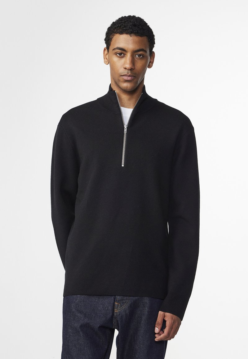 NN.07 HARALD HALF ZIP - Trui - black