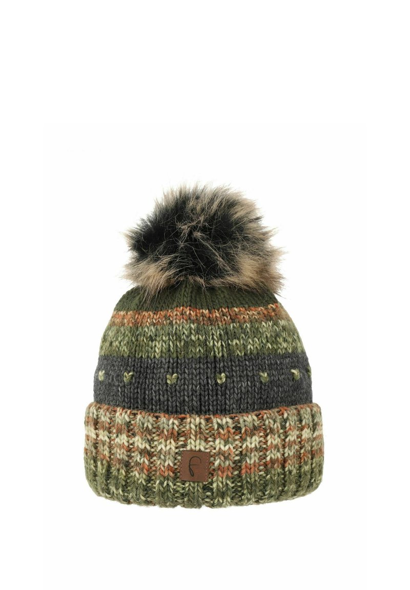 Faera GESTREIFT MIT BOMMEL - Beanie - grün