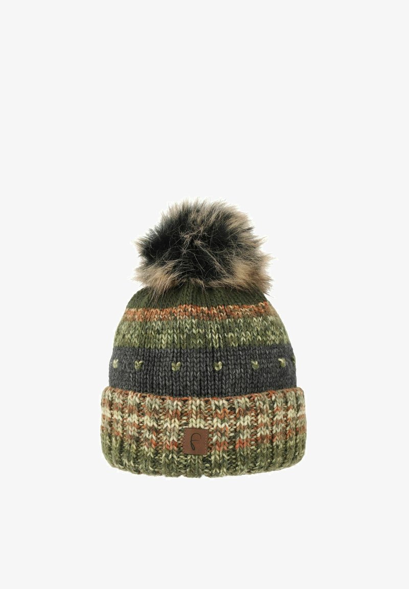 Faera GESTREIFT MIT BOMMEL - Beanie - grün