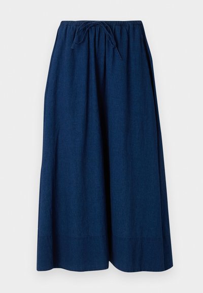 Marineblå culotter med vid ben-design, laget av lett stoff. Har en elastisk midjebånd med snøring for justerbar passform.