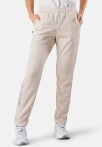 TRAINING LOGO - Träningsbyxor - beige melange beige