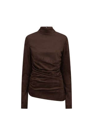 Dante6, DANTE6-EASE SUEDINE TURTLE-NECK TOP - Longsleeve - brown
