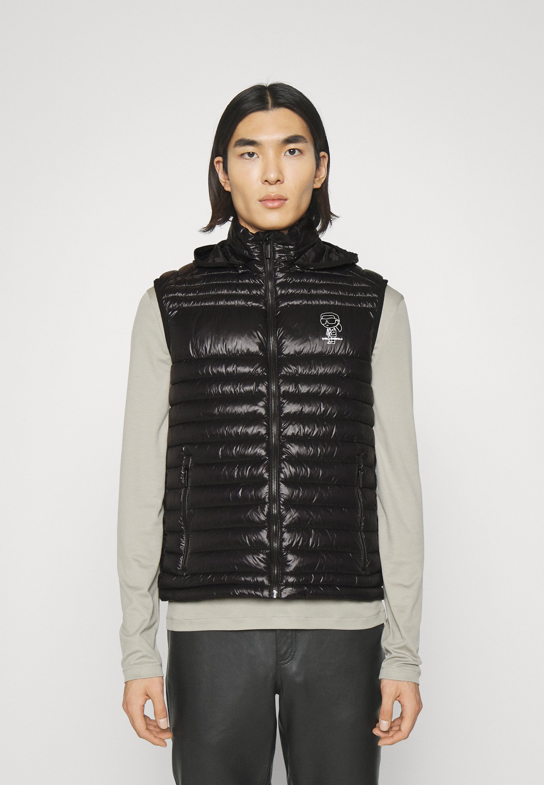 KARL LAGERFELD HOODED VEST Waistcoat Black Zalando ie KARL LAGERFELD HOODED VEST Waistcoat Black Zalando ie