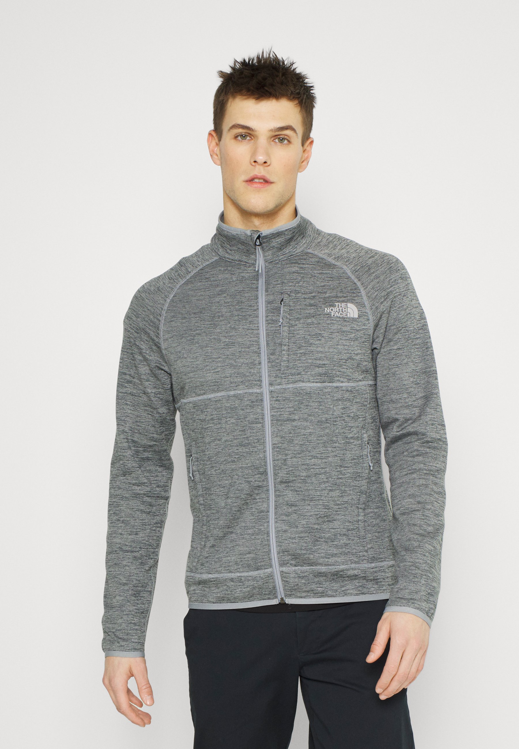 the north face grey zip hoodie
