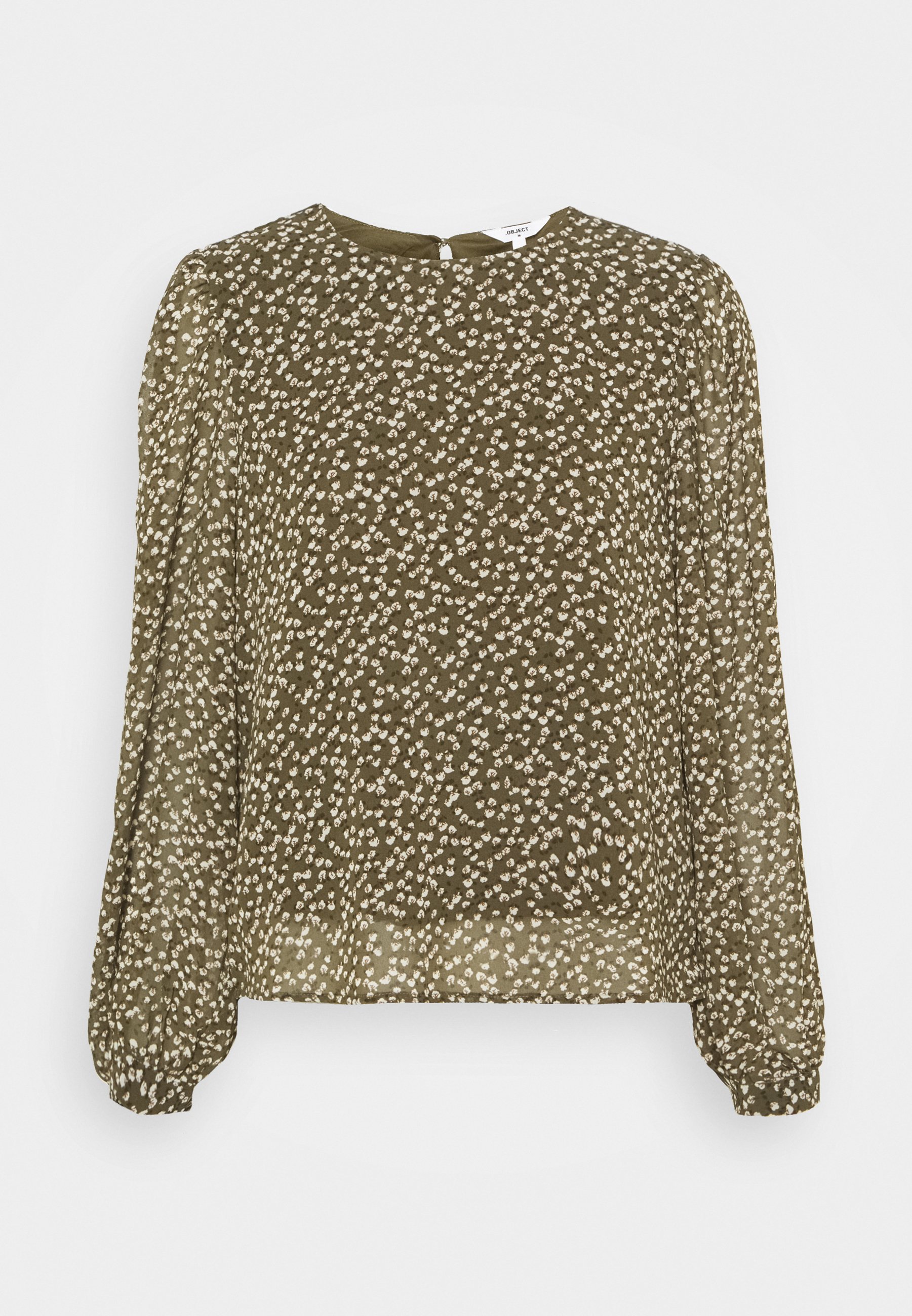 Object OBJMILA TOP NOOS - Blouse - deep lichen green/flowers/Groen - Zalando .nl