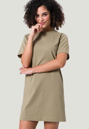 MIT RUNDAUSSCHNITT - Jersey dress - sand dune