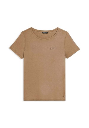 CON GRAFICA IN STRASS E LOGO SUL FONDO - T-shirt imprimé - brown