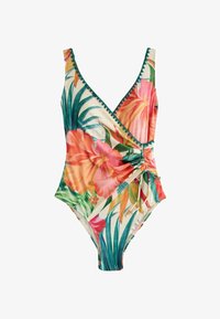 No seleccionado, red cream tropical floral