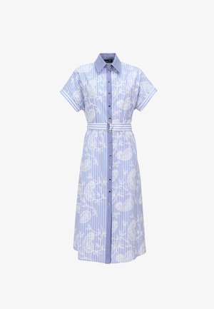 Harmont & Blaine, ABITO CHEMISIER CON RIGHE E RICAMI - Robe chemise - bianco