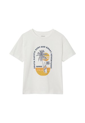 MIT GRAFISCHEM - Print T-shirt - wollweiß