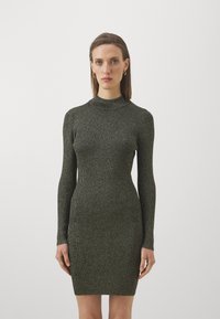 MICHAEL Michael Kors - MOCK NECK MINI DRESS - Shift dress - black/gold Thumbnail Image 1