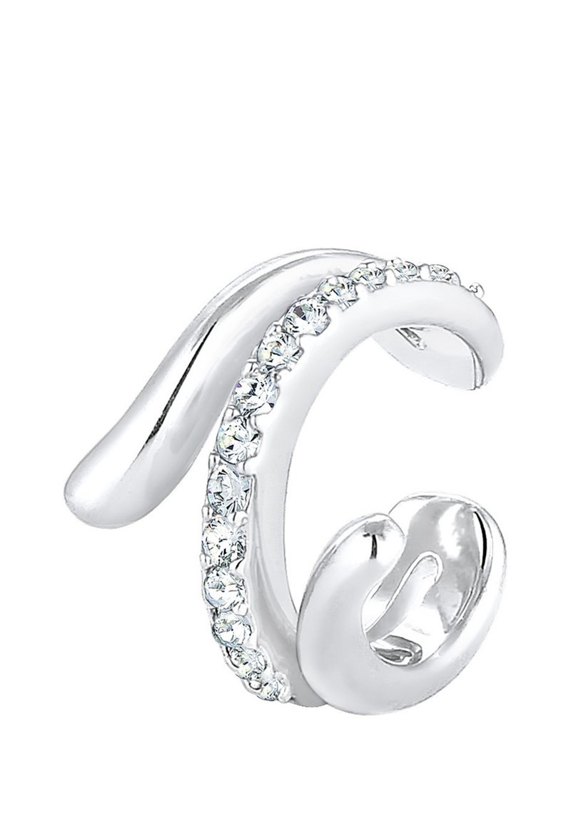Elli, orecchini ad anello da donna in argento 925 dorato con zirconi dal taglio brillante, argento, colore: argento, cod. 0307362015