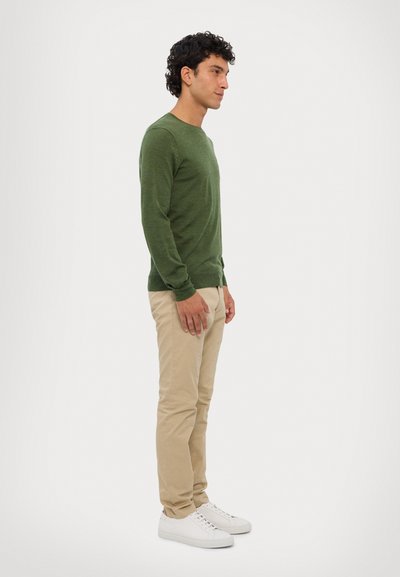 Polo Ralph Lauren SLIM FIT WASHABLE WOOL CREWNECK JUMPER  - Camisola - classic olive heather