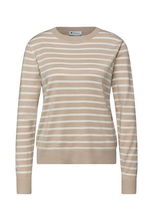 Street One GESTREIFTER  - Strickpullover - beige