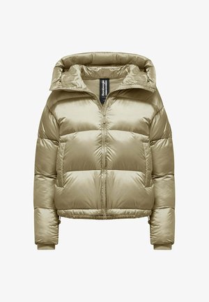 Bomboogie, RIGA JACKET - SHORT DOWN JACKET IN SHINY NYLON - Gewatteerde jas - oyster shell