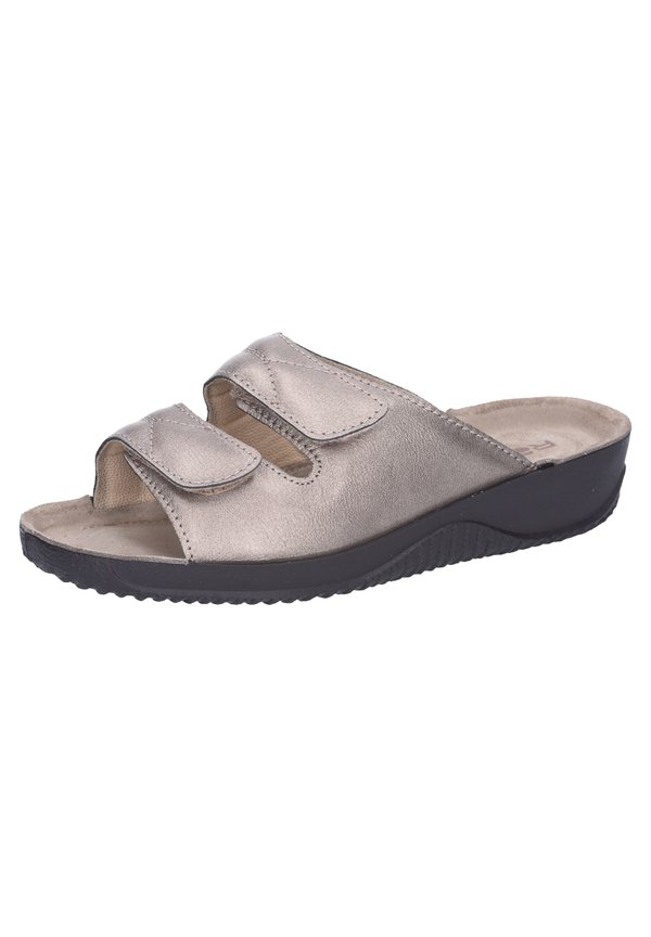 Pantolette flach - silber